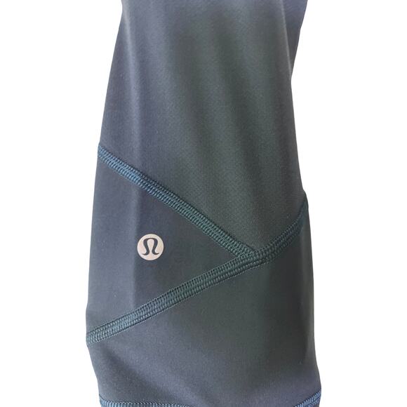 Lululemon Wunder Train Crop 23” True Navy Teal Stitch Size 6 High-Rise Leggings - Picture 5 of 8